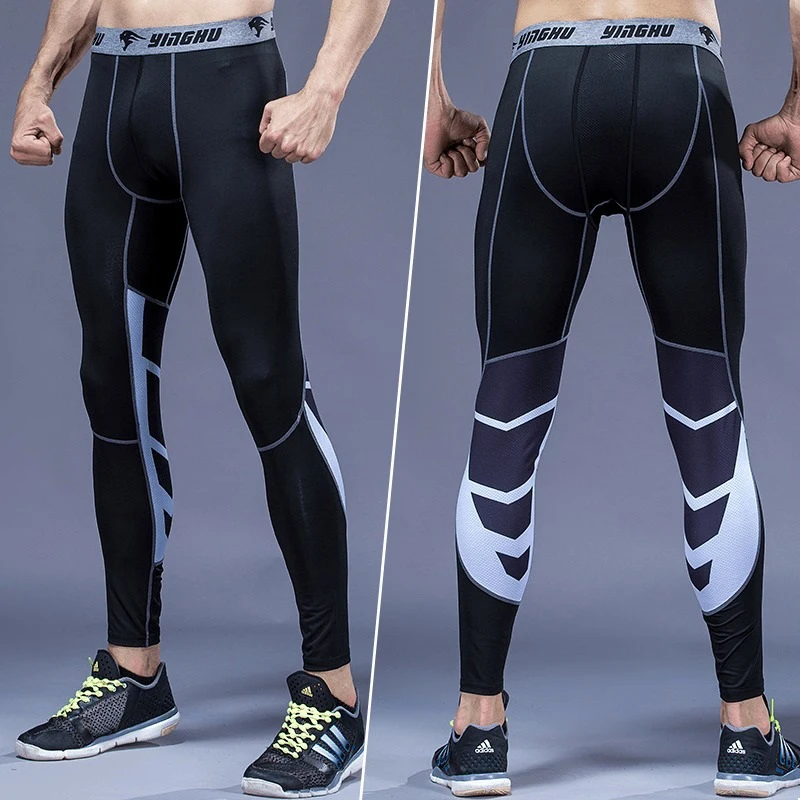 Men's Athletic Compression Pants Quick Dry Running Gym Workout Leggings Trousers