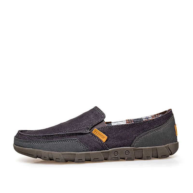 Gray Shoes VESONAL/ качественные парусиновые Лоферы для мужчин; обувь для взрослых на плоской подошве; сезон весна-осень; новые кроссовки; мужская повседневная обувь для ходьбы - Цвет: Gray Shoes