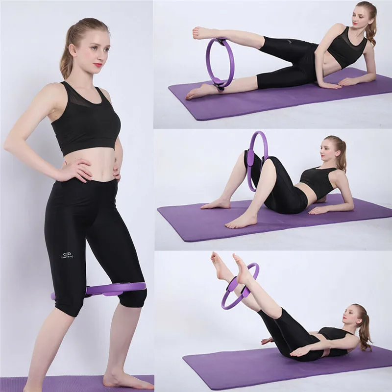 Women Yoga Pilates Circles Dual Grip Magic Circle Body Exercise Fitness Weight Yoga Tool Kit Shape Pilates Circles For Women