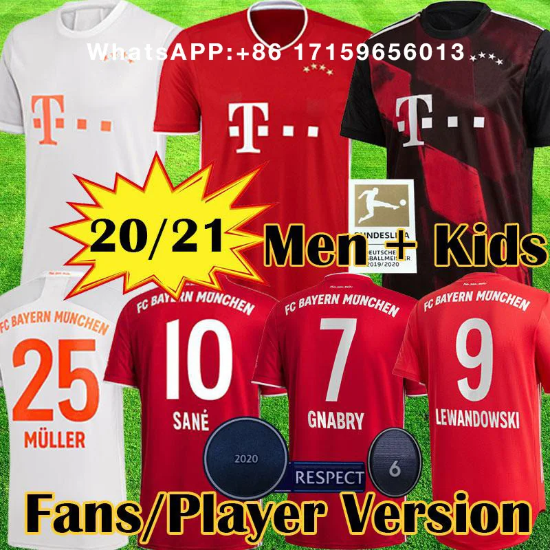 20 21 BayernES Munich SANE soccer jersey LEWANDOWSKI GNABRY MULLER HERNANDEZ футбольная рубашка для мужчин + детский