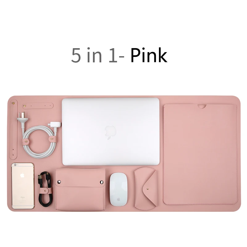 Pink Набор ковриков для мыши, чехол для ноутбука Xiaomi Macbook Air 12 13, чехол retina Pro 13,3 15 15,6, чехол для ноутбука из искусственной кожи - Цвет: Pink