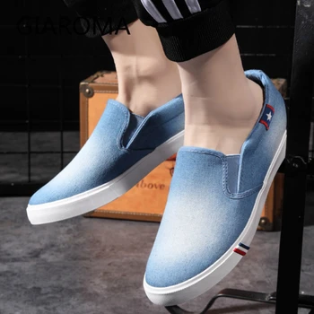 

Men Canvas Shoes Denim Sneakers Casual Flats Male Shoes Adult Summer Men Trainers Breathable Slip on Loafers Tenis Masculino