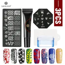 Soak off для штамповки ногтей гель Лаки набор для стемпинга и нейл-шаблон прозрачные силиконовые для штамповки ногтей Гель-лака для нейл-арта Наборы