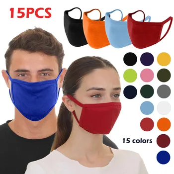 

15PCS PM2.5 Filter Protection Washable Mask For Face Mascherine Lavabili Bambini Masken Schwarz Mascarilla De Tela Lavable