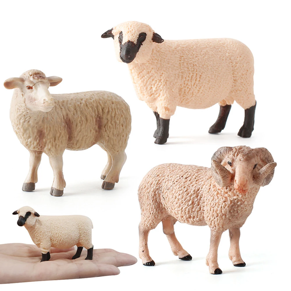 SimulatedZooSheepModelFarmAnimalsActionFigureChildrenKidsDollsToyCuteSheepFigurine