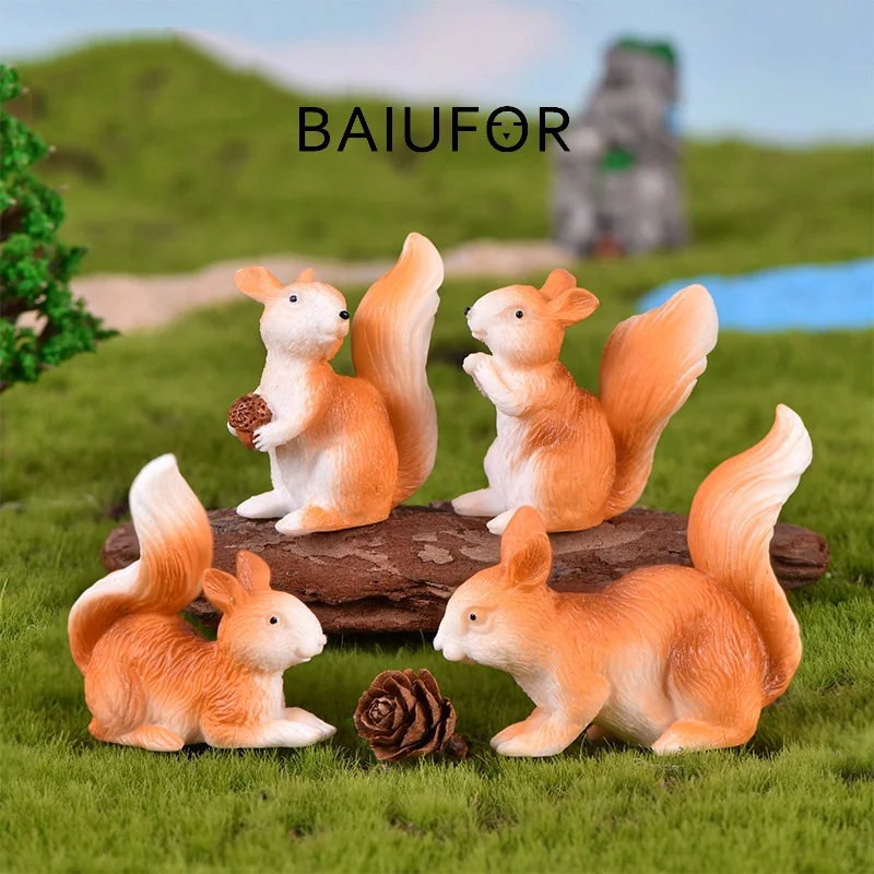 Миниатюры BAIUFOR искусственные животные мультяшная белка сделай сам сказочный