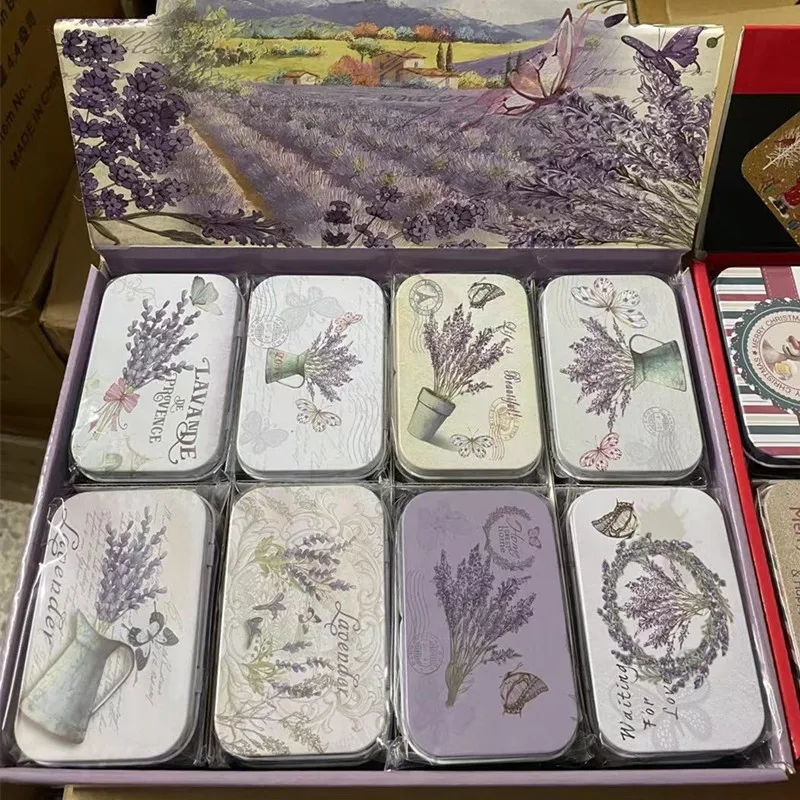 12 Pcs/Lot Vintage Flower Printing Storage Tin Jewelry Candy Packing Box Cute Coins Case Small Colletables Tin Boxes