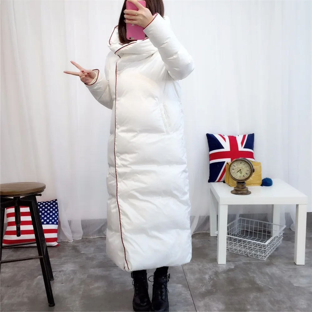 Winter Size Plus Fashion Down Jacket Female Long Hooded New Thicken Warm Casual Overcoat Cocoon Quilt High-quality Parkas YXR828 | Женская