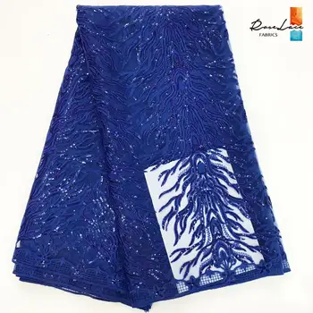 

African French Cord Sequins Mesh Net Lace Fabrics 2019 High Quality Nigerian Milk Silk Lace Sequined Embroidered Tulle Net Laces
