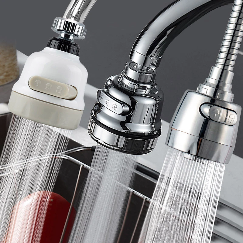 TWDYC 360 Degree Rotating Bathroom Fixtures Kitchen Accessories Water Saver 3 Modes Faucet Water Filter Extender Amplifier Color : A 