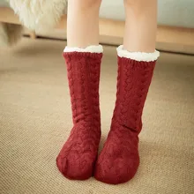 Женские носки Harajuku зимние носки женские теплые носки простые однотонные бархатные теплые женские зимние носки Skarpetki Calcetines