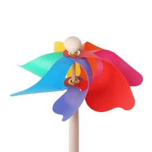 Ветряная мельница детские игрушки деревянная палочка газон двор садовые украшения красочные открытый Spinner 72XF