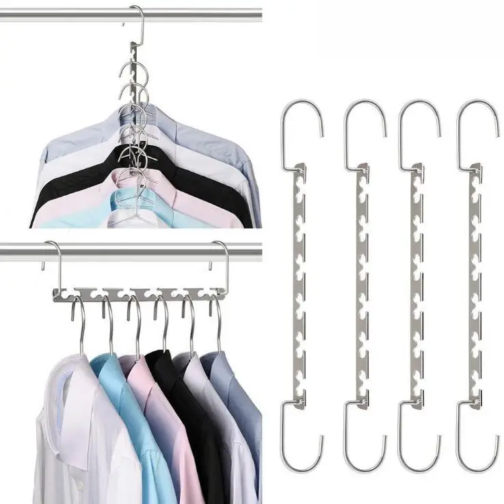 

Multi-Functional Folding Shirts Coat Clothes Hanger Holders Save Space Non-slip Clothing Organizer Storage Rack for Clothes