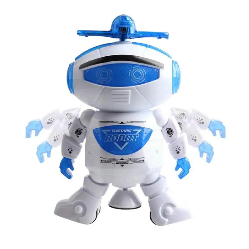 360 градусов вращающийся электронный ходячий танцующий робот, игрушки с музыкой, Осветляющий пространство, умный робот для детей, мальчиков, девочек, малышей - Цвет: Белый