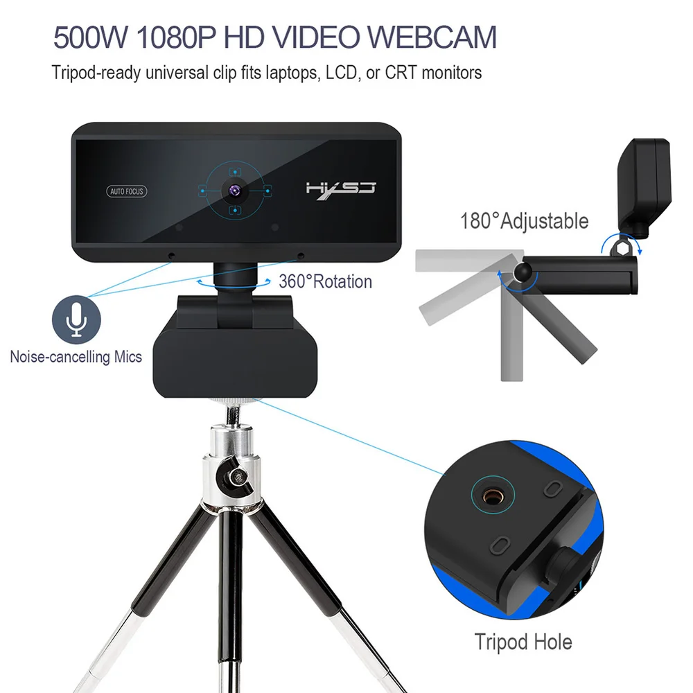 Full HD 1080P автоматическая фокусировка Поворотная веб камера 5 миллионов пикселей