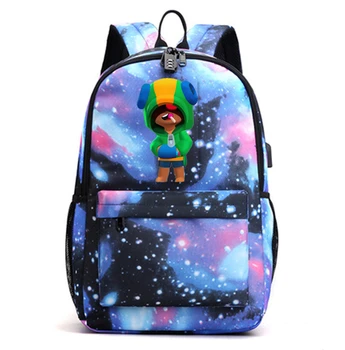

USB Charging School Bag Multicolor Backpack Space Printing Backpacks for Teenager Men Women Shelly Leon Game Backpack mochila