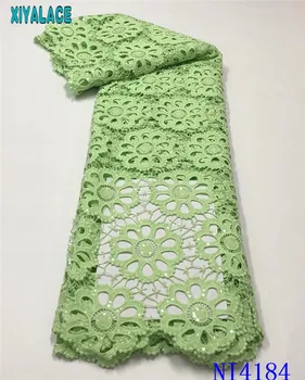 

Latest African tissue lace with sequins high qualty african lace woman dress cord lacefabric for nigerian dress NI4184