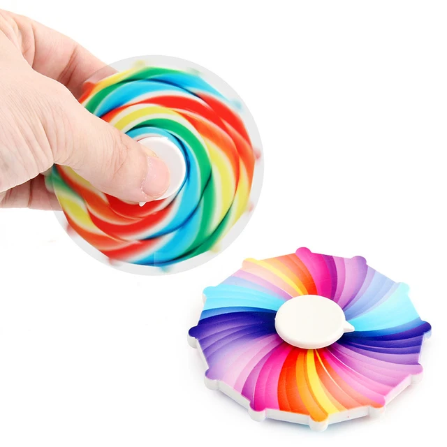 Candy Rainbow Dynamic Running Fingertip Gyro Fidget Toy Spinner Stress Relief Learning Education Expression Emotion Gifts Toys 4
