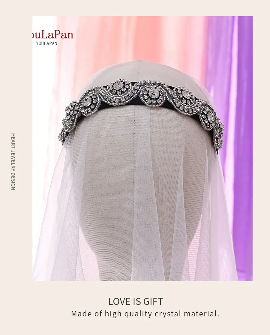 Youpapan S10-FG, новая мода, свадебные украшения для волос, барокко, лента для волос, серебряная повязка на голову, стразы, свадебная тиара