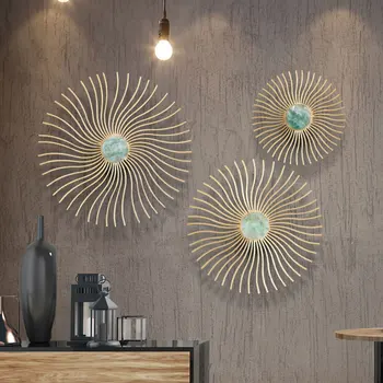 

3 Pcs/set European Style Luxury Sun Copper Craft Wall Decoration Home Wall Hanging Mural Ornaments Bedroom Wall Art Decor R2733