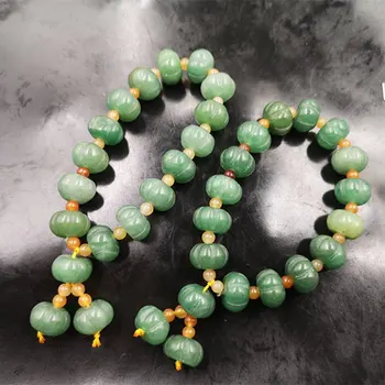 

Pure Natural Green Tangling Jade Pumpkin Bead Bracelet Dongling Jade Bracelet Wholesale Bracelets