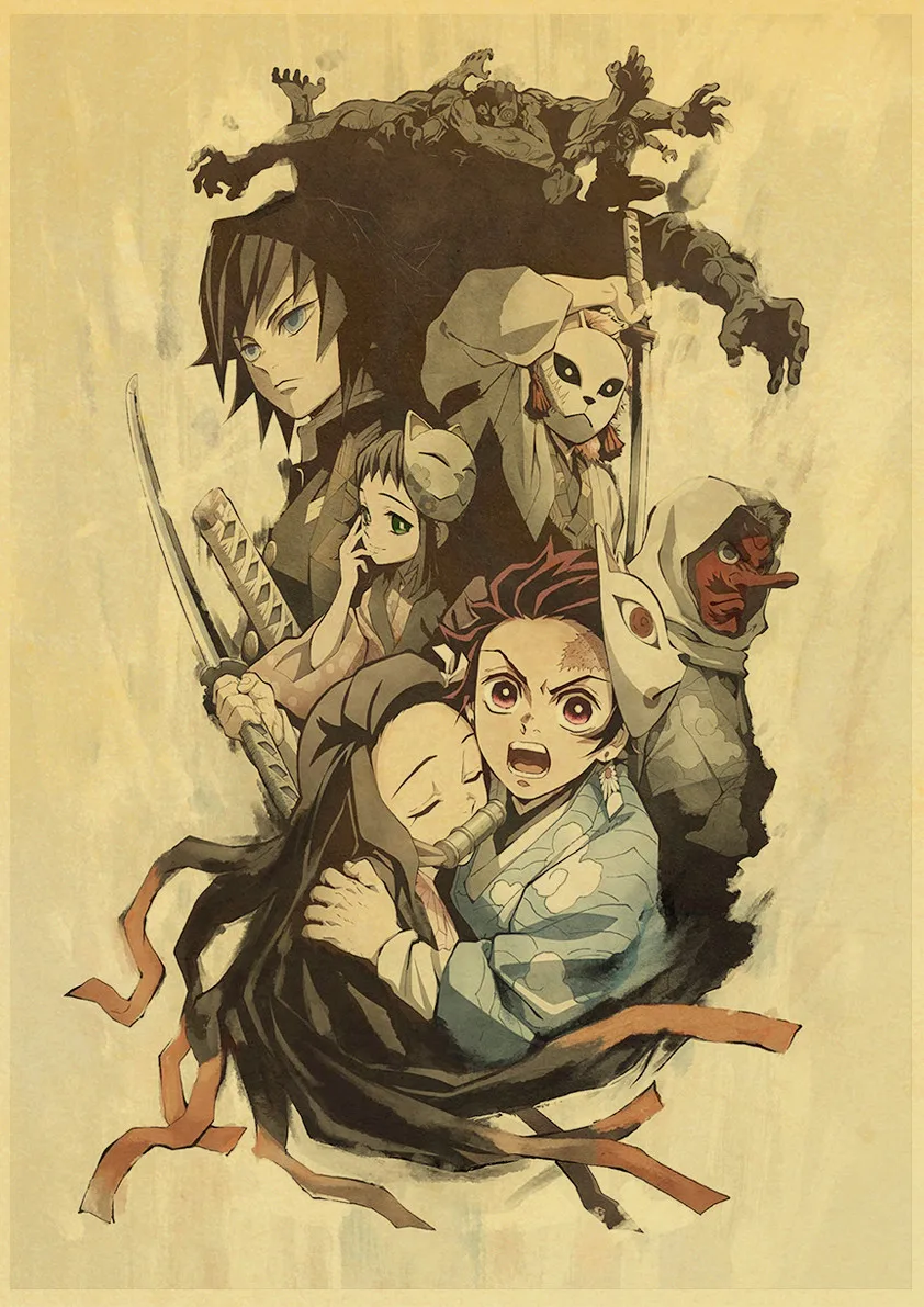 Demon Slayer New Season Kimetsu no Yaiba Yuukaku-hen Poster Vintage Home  Room Decor Art Kraft Paper Posters Wall Stickers - AliExpress