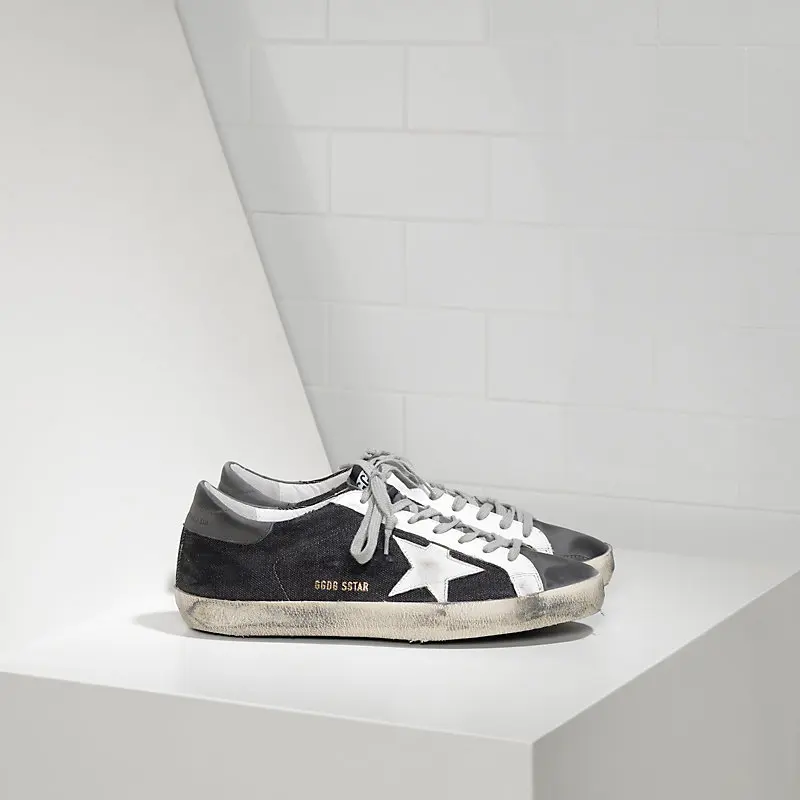 

GGDB SNEAKERS SUPER STAR IN PELLE E STELLA IN PELLE black denim grey nab