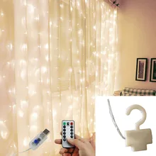 

3M LED Fairy String Lights Curtain Garland USB Festoon Remote Christmas Decoration for Home New Year Lamp Holiday Decorative