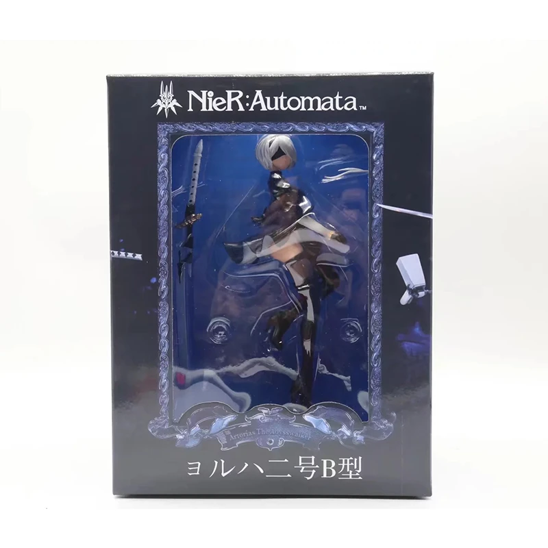 NieR Automata 25 см 2B боевой робот ПВХ Figma подвижные фигурки модель мультфильм фильм Подарок Коллекционные игрушки для детей куклы - Цвет: 2B with box