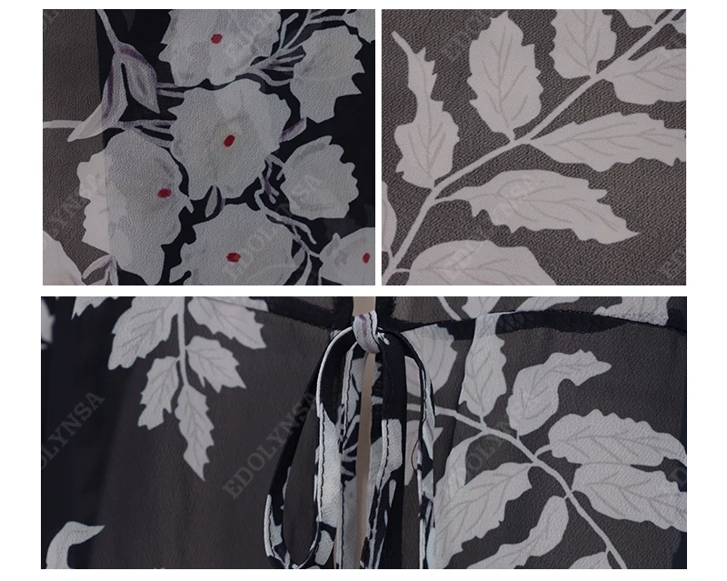 Bikini Cover-ups Boho Printed Long Kimono Cardigan Plus Size White Black Chiffon Tunic Women Beach Wear Swim Suit Cover Up A225