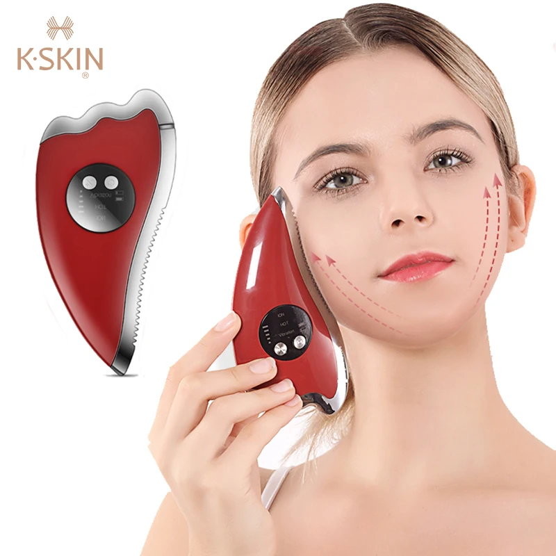 

KSKIN Electric Facial Massager Gua Sha Scraping Board V Face Lifting EMS Heating Vibrating Body Massage Beauty Tool Neck Massage