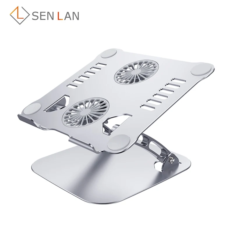 Luxury Aluminum Alloy USB Lnterface Laptop Stand Dual Fan Radiator Foldable Cooling Base Bracket Mute Notebook Computer | Автомобили и
