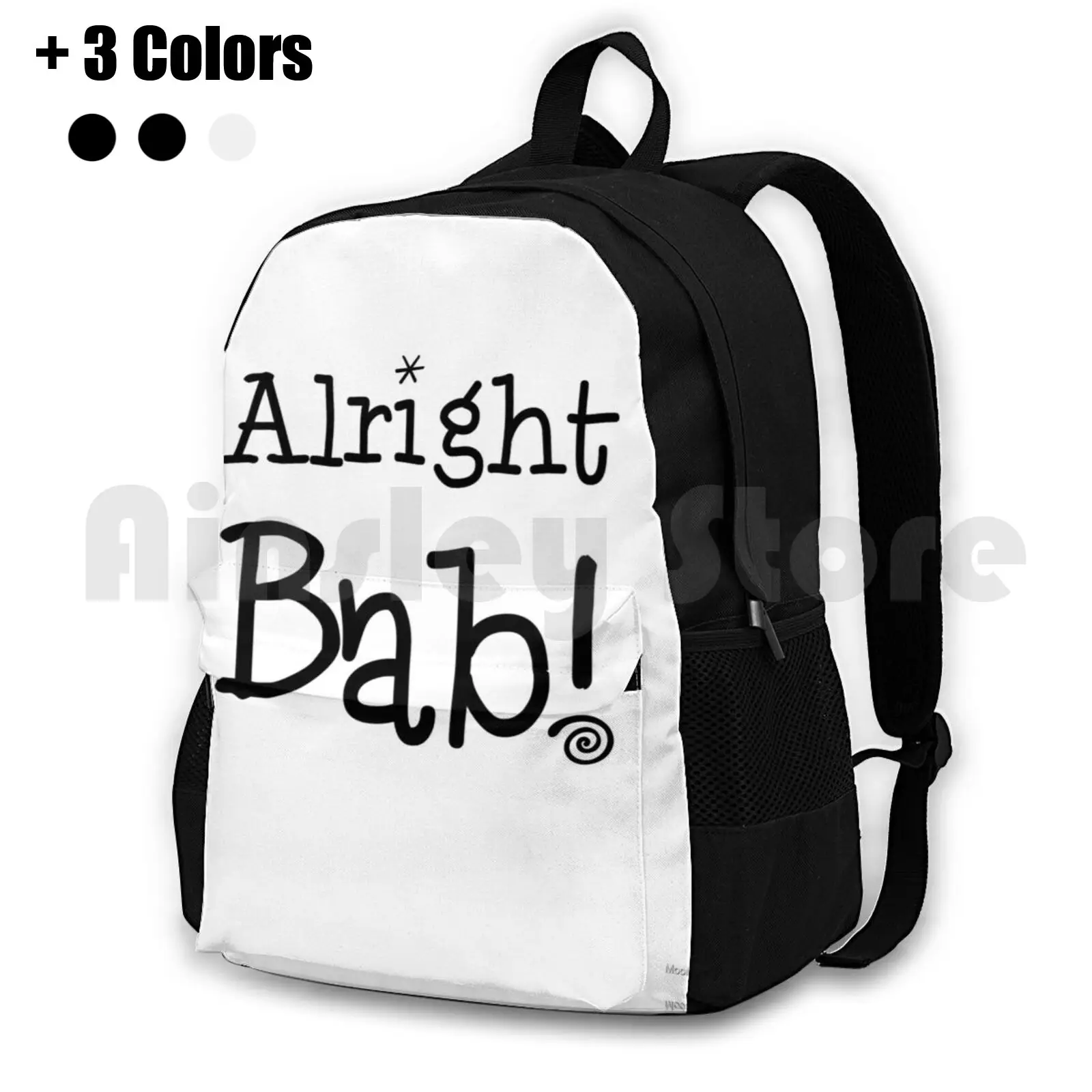 Alright Bab! Outdoor Hiking Backpack Riding Climbing Sports Bag Typography Birmingham Alright