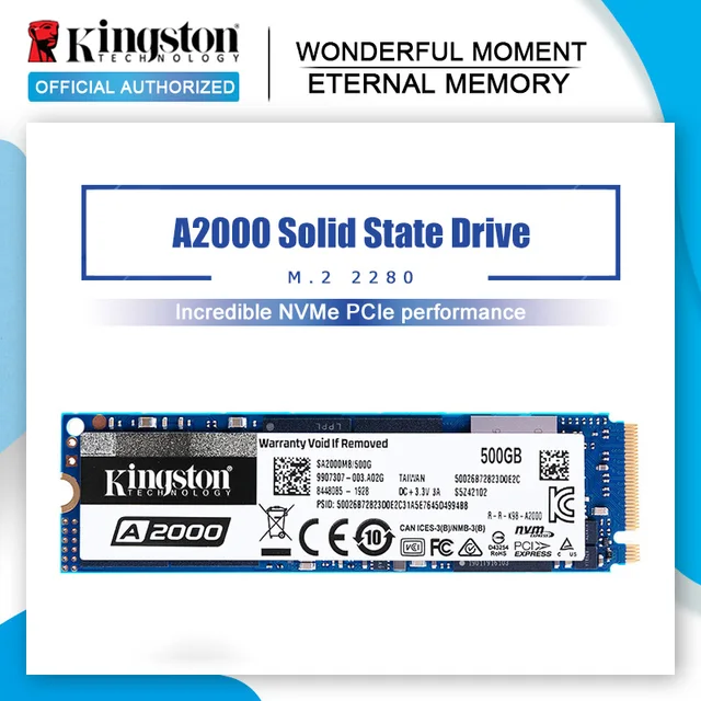 Kingston A2000 NVMe M.2 2280 SATA SSD 120GB 240GB 480GB 960GB Internal Solid State Drive Hard Disk SFF For PC Notebook Ultrabook 1