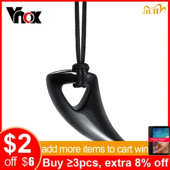 

Vnox Fashion Black Stainless Steel Necklace Bull Horn Design Man Jewelry Punk Biker Men's Pendants Necklaces