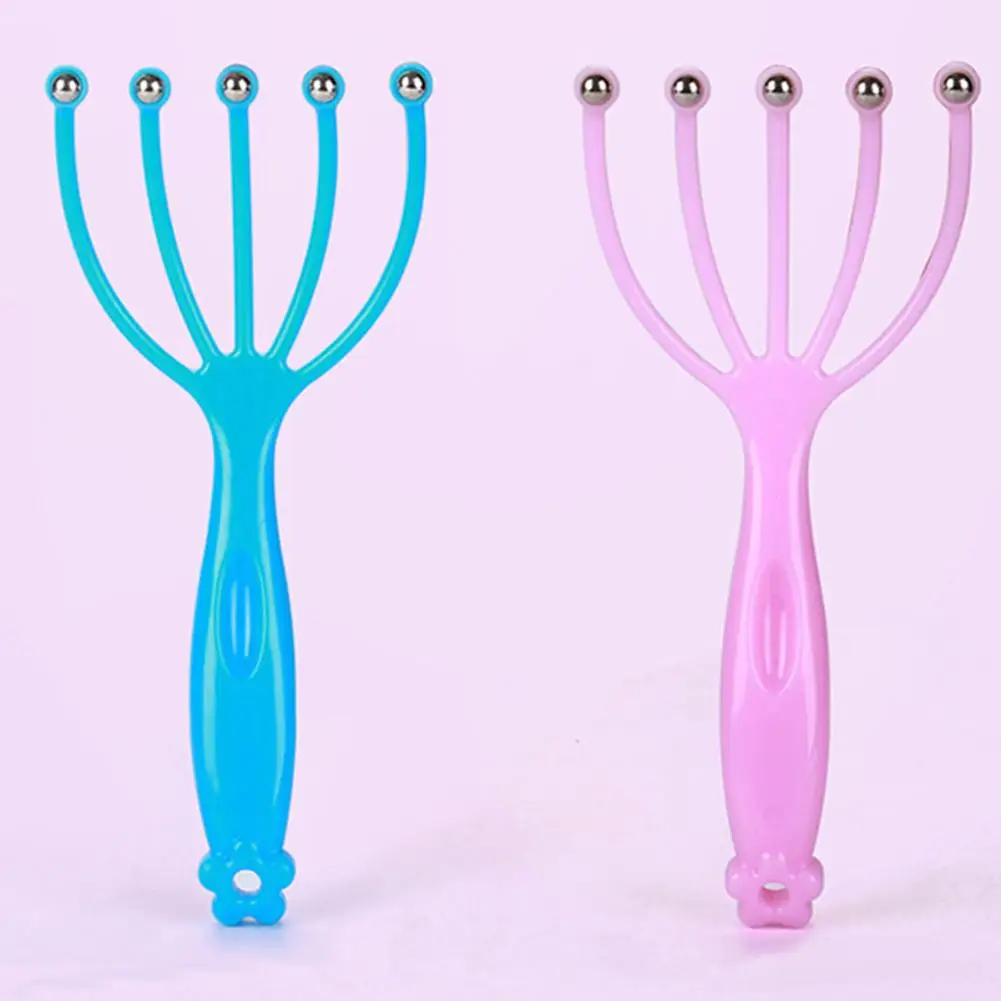 Практичный массажер для головы с пятью пальцами стальной шариковый ручной