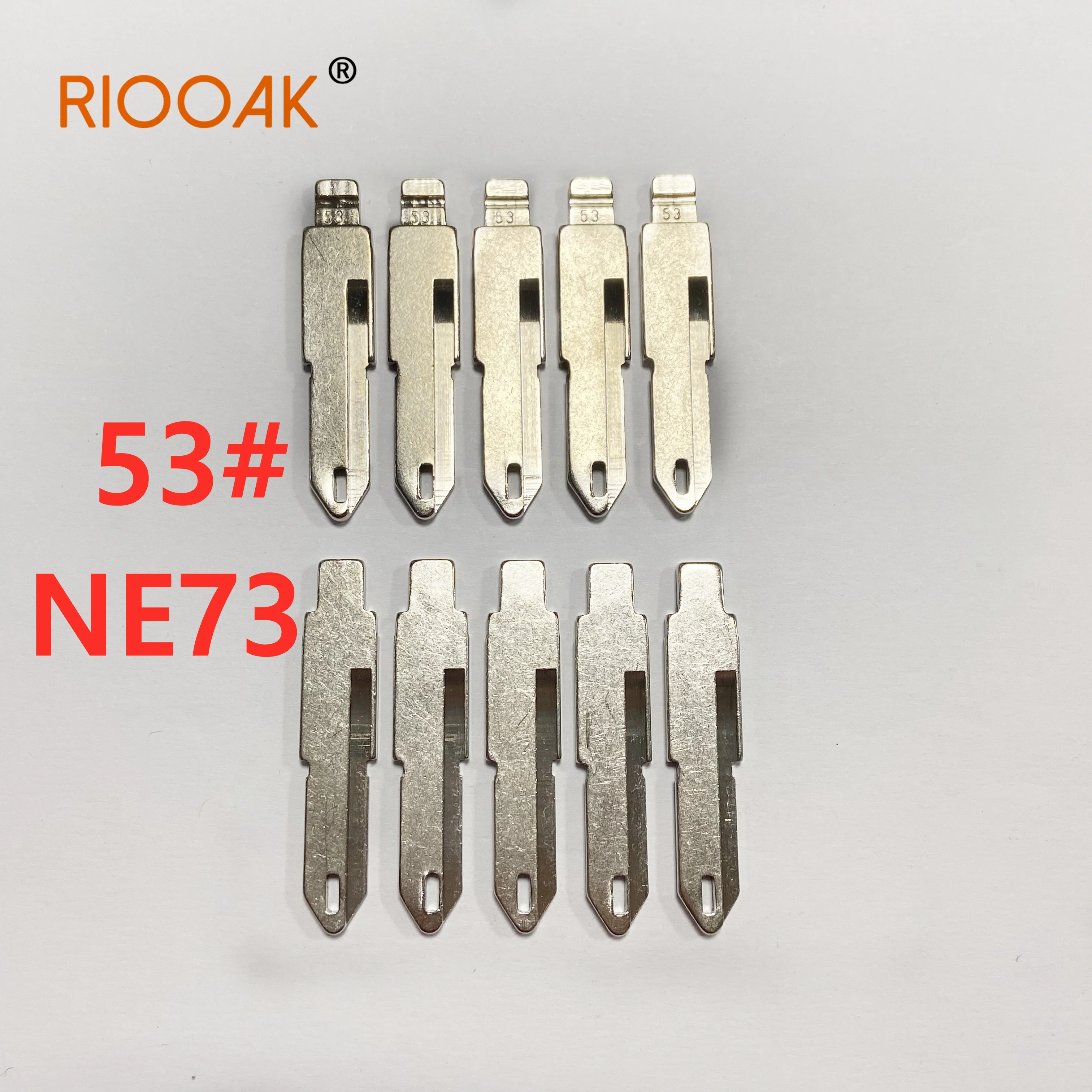 RIOOAK 10pcs LISHI NE73 #53 KD Remote Key Blade Blank For Renault Peugeot 206 207 Citroen C2 NO.53 Car Flip Key Replacement Part 10ps car remote key blade vac102 hu136 hu136te ne73 hu83 va2 car key blade for renault peugeot citroen remote fob key blank