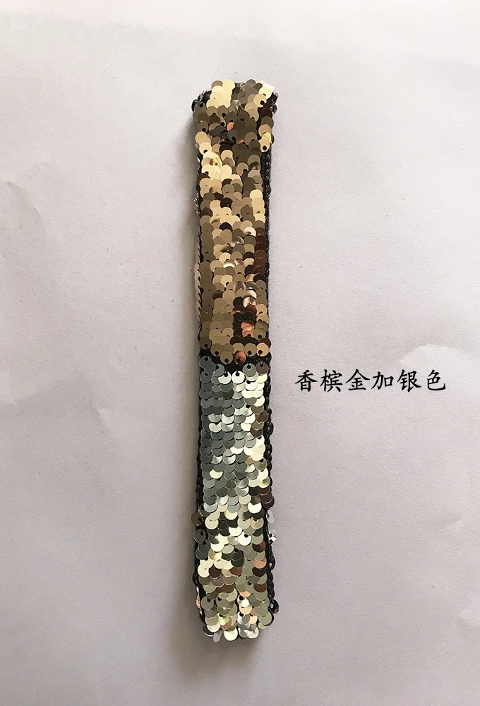 champagnegold silver 12 цветов, волшебные блестки, Русалочка, потрепанные браслеты, блестки, двусторонний Блестящий СЛЭП, браслеты, браслет с подвесками для детей - Окраска металла: champagnegold silver