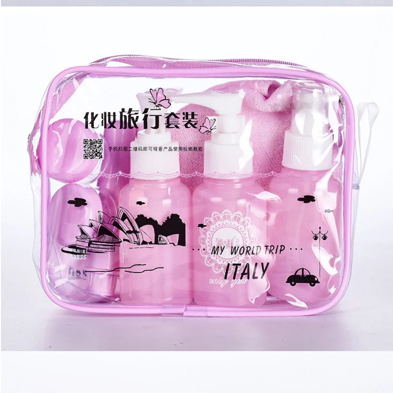travel supplies portable sub bottle set Cream jar spray bottle Refillable Dispensing tool Cream lotion cosmetic 5