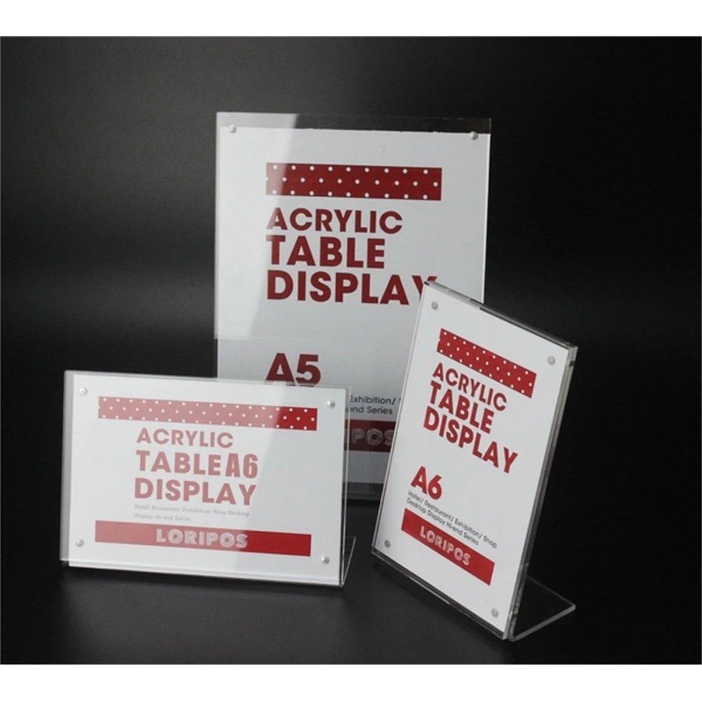 5pack 90*60mm Tag Sign Holder Name Card Display Stand Acrylic