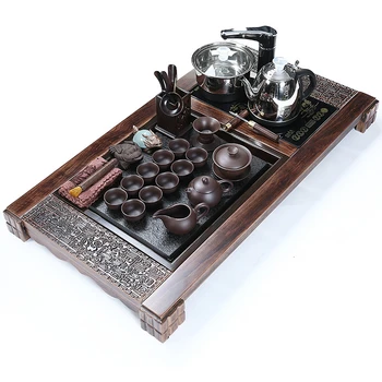 

Have Suit Four In One Electric Tea Furnace A Complete Set Solid Wood Tea Tray Concise Household Ice Crack Tea Set Tea Table