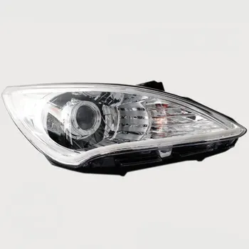 

Headlight assembly for Hyundai Verna LED angel eye turn signal Bi-lens HID bulbs with 65W Ballast, left and right