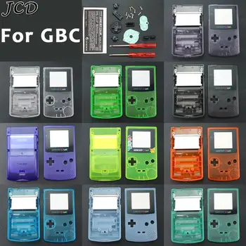 

JCD Clear Housing Shell Case Cover for Nintendo Gameboy Color Game Console for GBC Shell with buttons kits sticker label tools