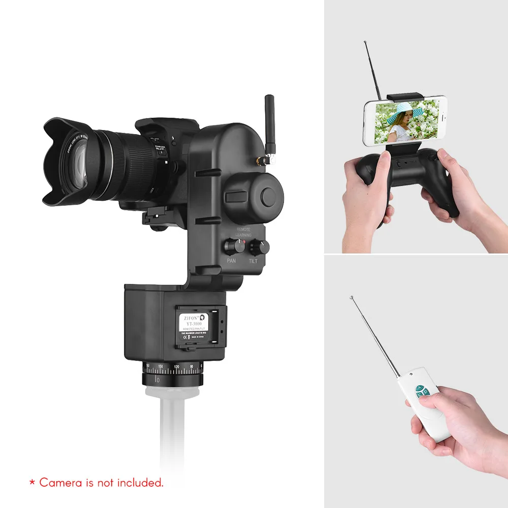

YT-3000 50m Remote Control Motorized Panoramic Tripod Head Electronic Pan Tilt Head for Canon Nikon Sony Camera Video Shooting