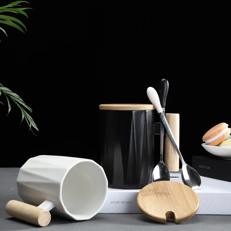 Керамическая кофейная кружка с крышкой и ложкой tazas de ceramica creativas кофейные кружки
