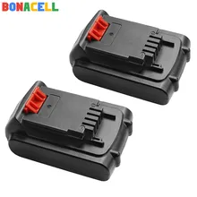Bonacell комплект из 2 предметов, 18 V/20 V 2000 мА/ч, литий-ионный аккумулятор Перезаряжаемые Батарея Замена электроинструмента Батарея для BLACK&DECKER LB20 LBX20 LBXR20