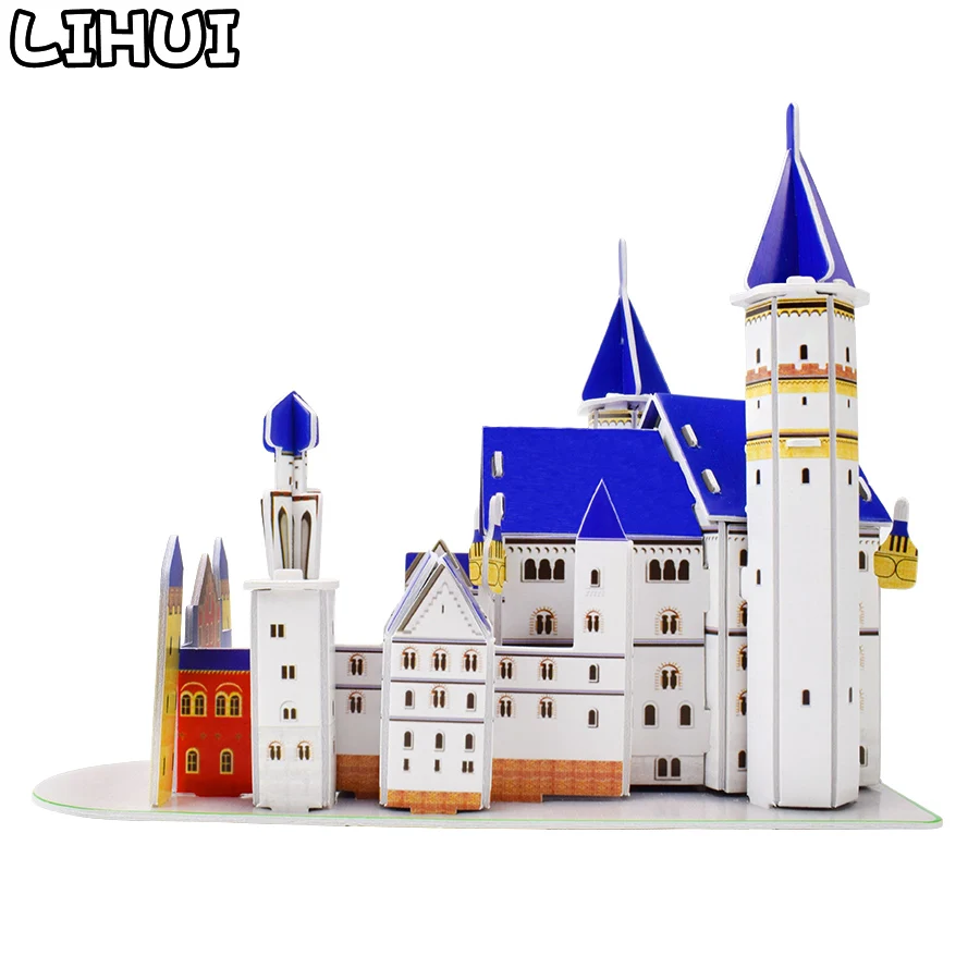 Детские игрушки Neuschwanstein 3D головоломка картонная бумага в сборе игрушечная Сборная модель для детей мир подарочные сувениры Развивающие