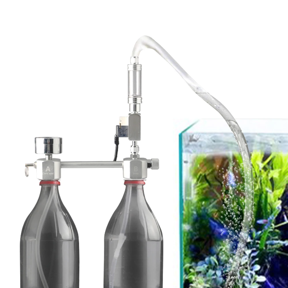 

Aquarium DIY CO2 Generator System Kit with Pressure Air Flow Adjustment Water Plant Fish Aquarium CO2 Valve Diffuser