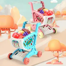 Мини детская тележка для покупок, набор игрушек для резки фруктов, овощей, подарок для мальчиков и девочек Q6PD