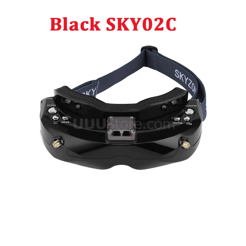 Skyzone SKY02X/SKY02C/SKY03O/SKY03S O светодиодный 5,8 ГГц 48CH разнообразие FPV очки поддержка OSD DVR HDMI с головным трекером вентилятор светодиодный - Цвет: Black SKY02C